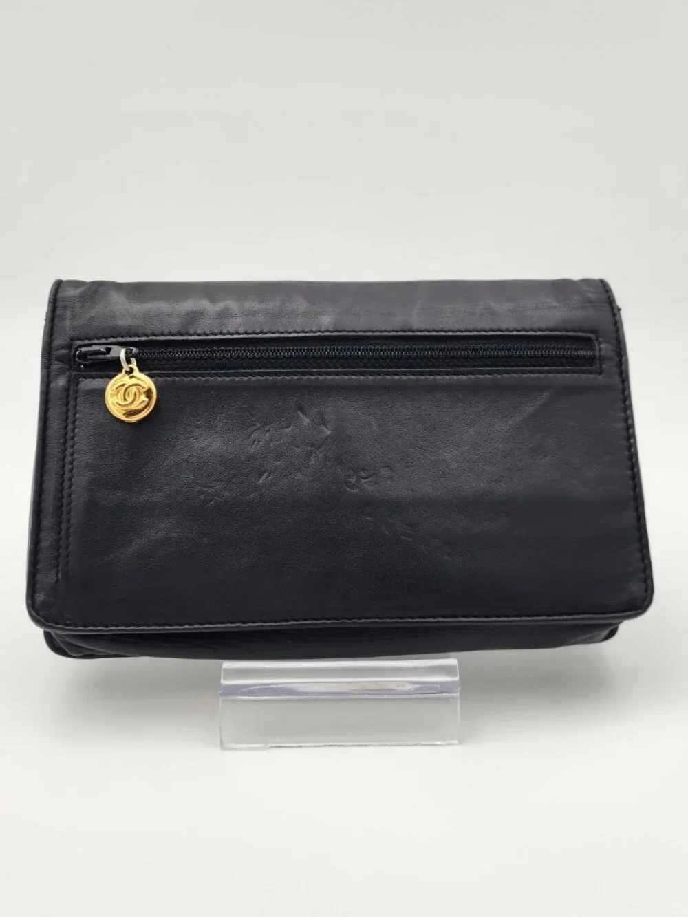 Chanel Vintage Series 3 WOC Leather Black Chain Link Shoulder Bag